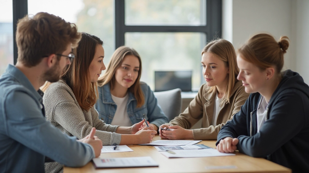 Studenter som aktivt deltar i klassrumsdiskussion och problemlösning